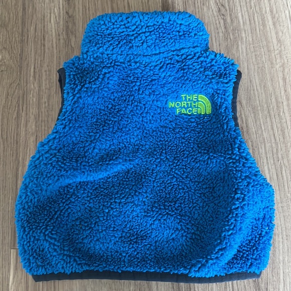 TNF Blue Lime Green Logo Fleece Vest - Picture 4 of 4